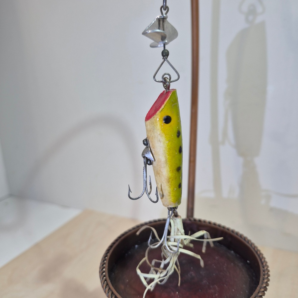 Fred Arbogast Sputterbug Vintage Fishing Lure Yellowโ Black Spot 1/4 oz with Box